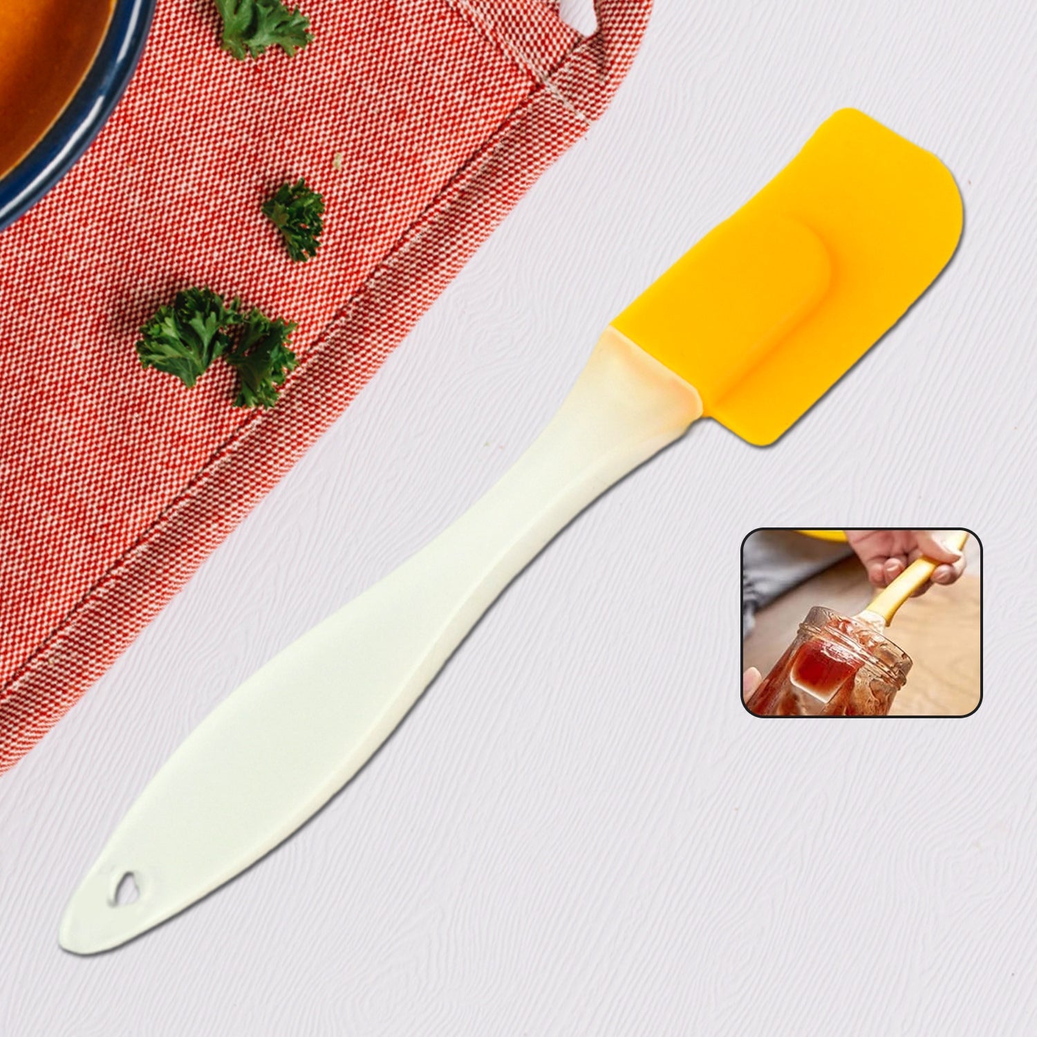 Silicone Cooking Spatula for Baking (1 Pc / 18 Cm) Silicone Cooking Spatula for Baking (1 Pc / 18 Cm)